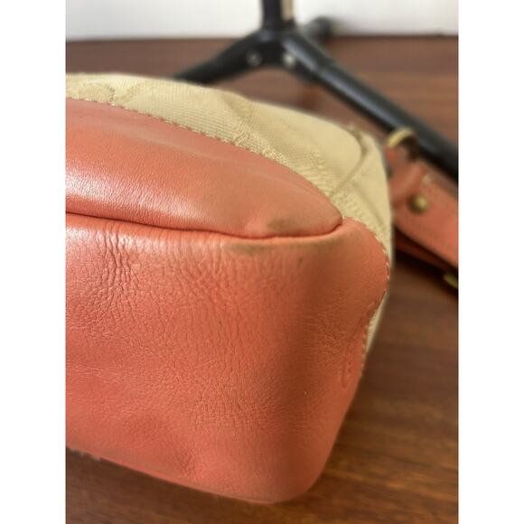 RARE Y2K COACH Legacy Signature Beige Coral/Pink Leather Shoulder Bag w/Turnlock - Picture 12 of 16
